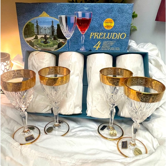 Dining Luxury Italian Crystal Stemware And Glassware Cre Art New With